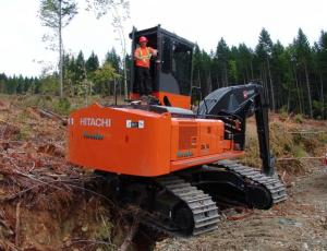Brand New 290 Hitachi Forester Hoe Chuckes and Loads in Bk B11.  Owners  Burn Dry Wood Inc.  Ashley Mangles Rep. Aug  2013